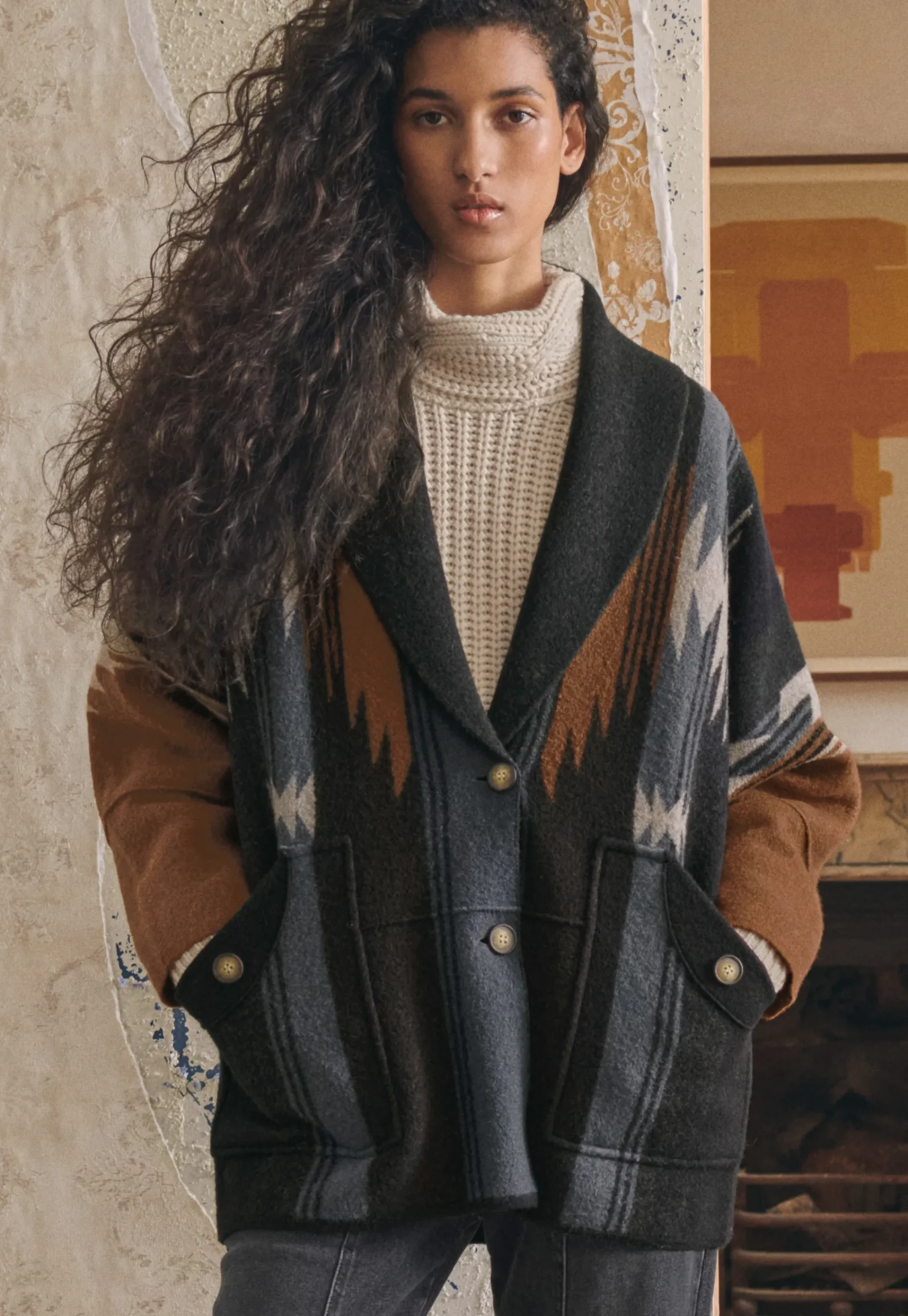 Cable-Knit Sweater*Wrap London Fashion