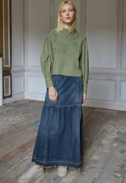 Denim Maxi-Skirt*Wrap London Fashion