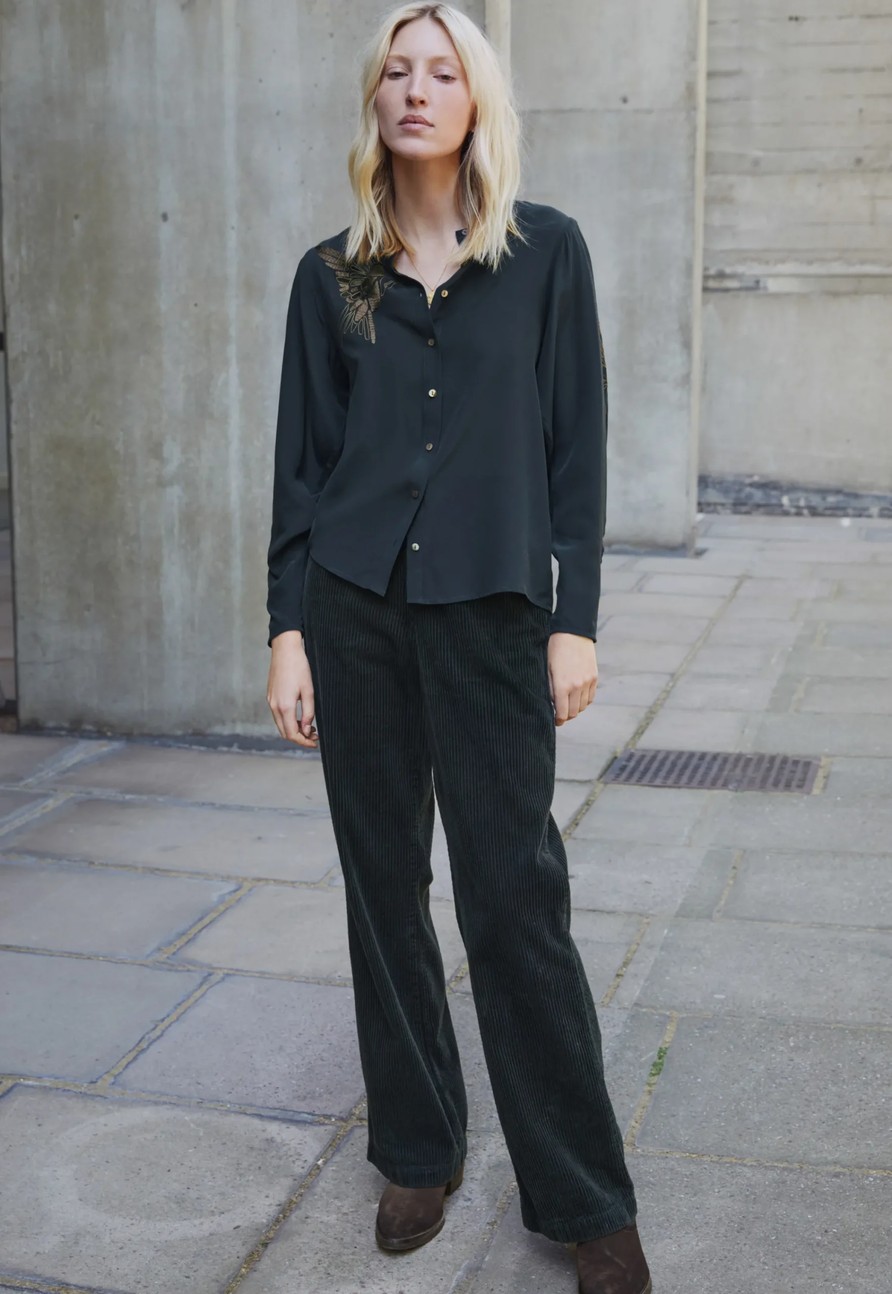 Embroidered Shirt*Wrap London Cheap