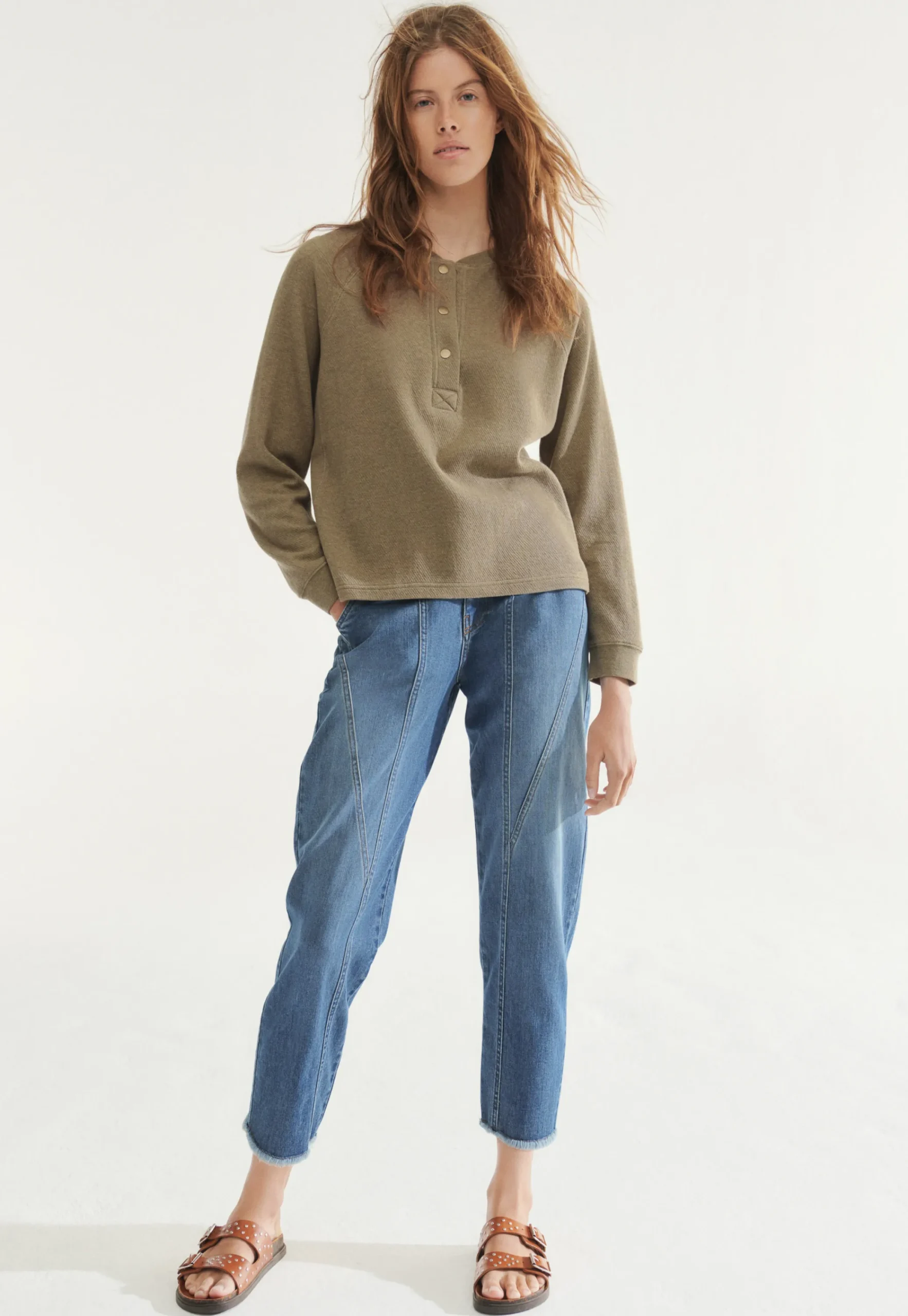 Half-Placket Sweatshirt*Wrap London Hot