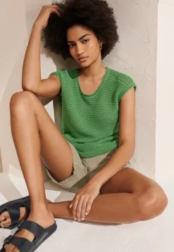 Knitted Mesh-Stitch Top*Wrap London Clearance