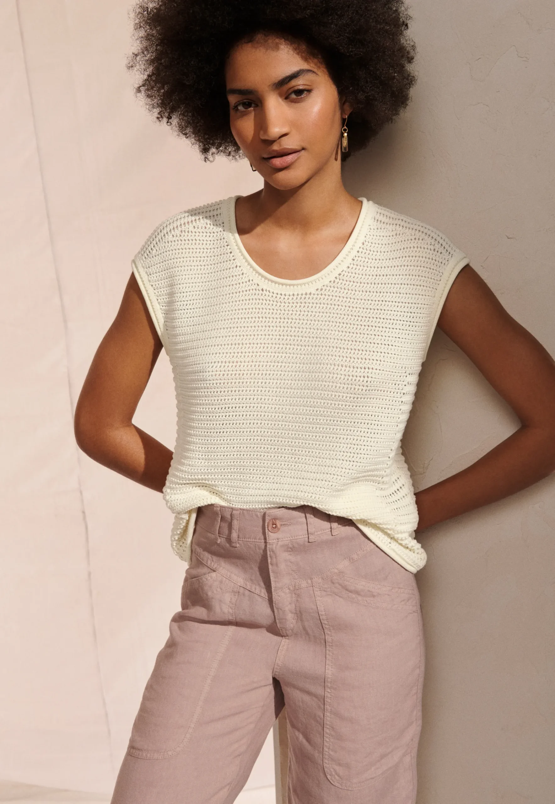 Knitted Mesh-Stitch Top*Wrap London Hot