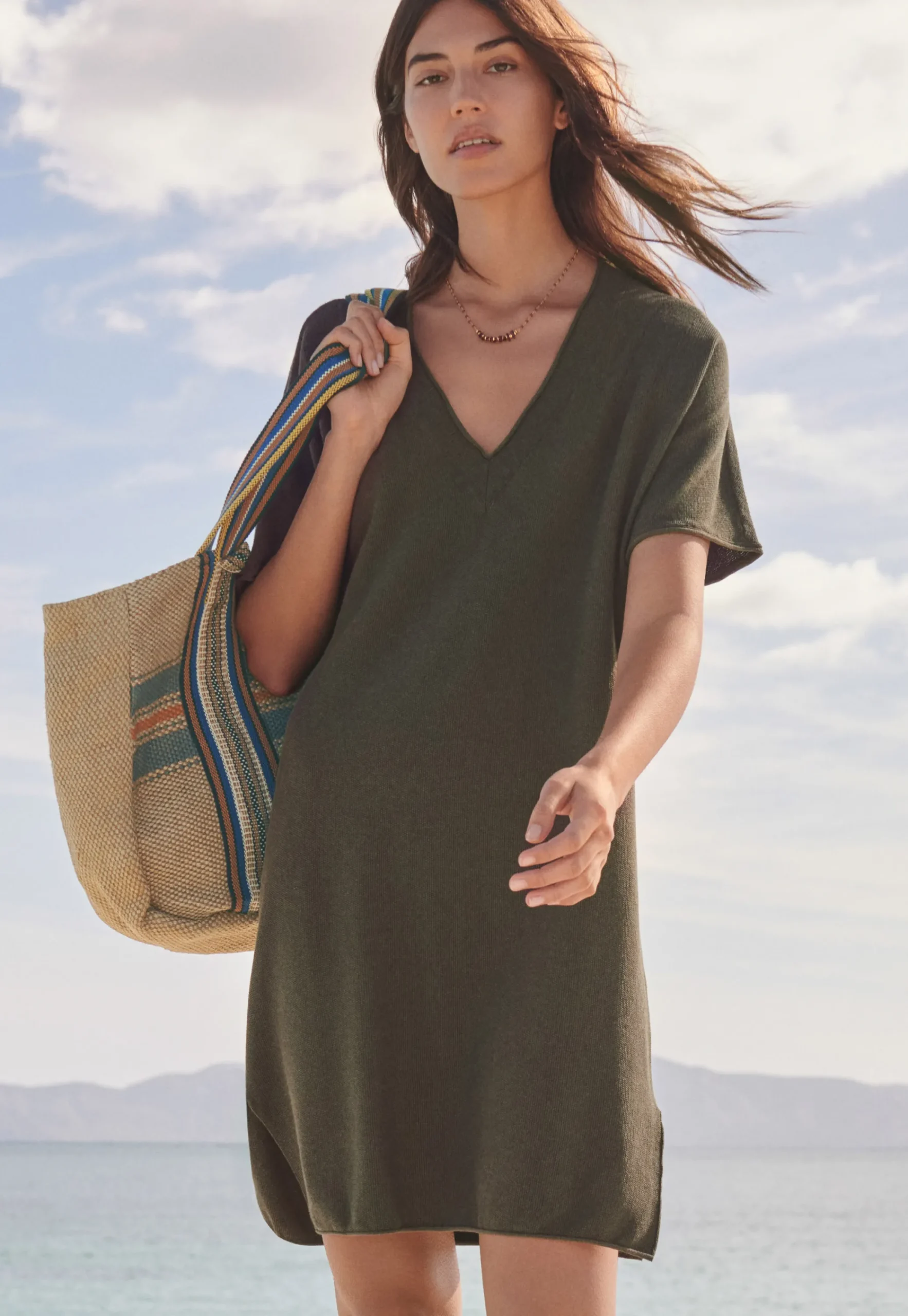 Knitted V-Neck Dress*Wrap London Cheap