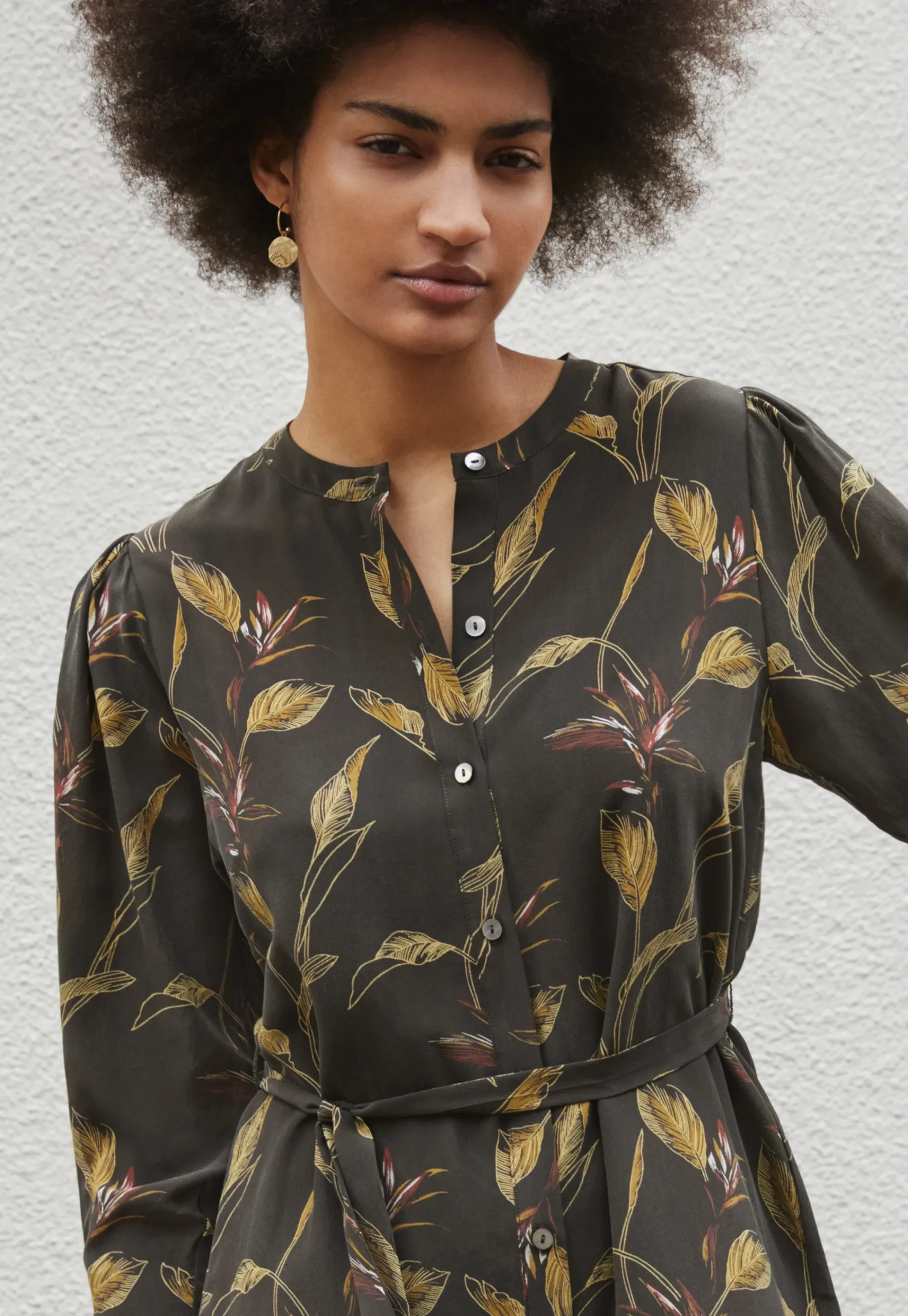 Leaf-Print Dress*Wrap London Store