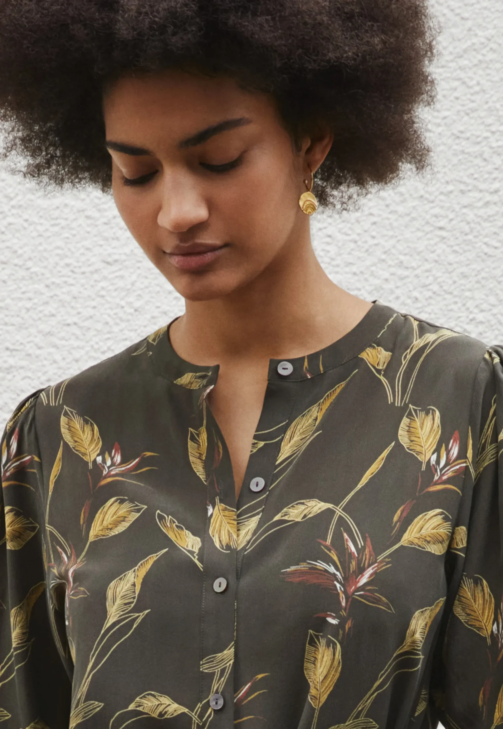 Leaf-Print Dress*Wrap London Store