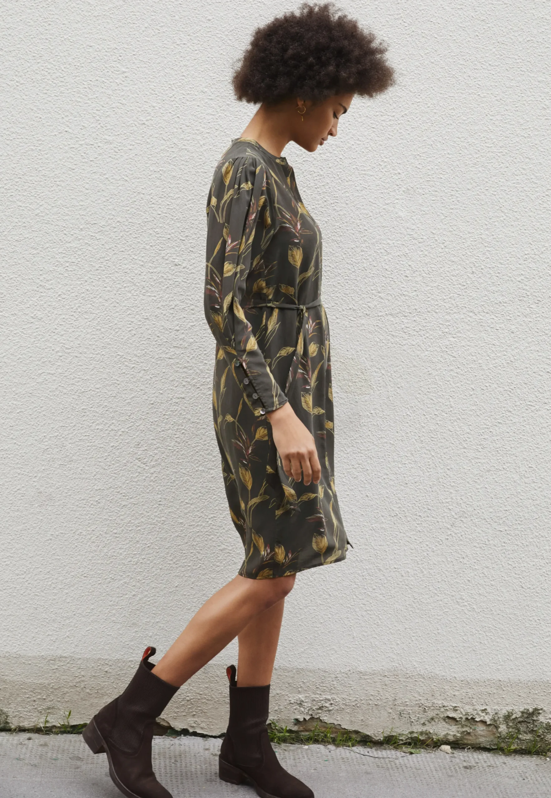 Leaf-Print Dress*Wrap London Store