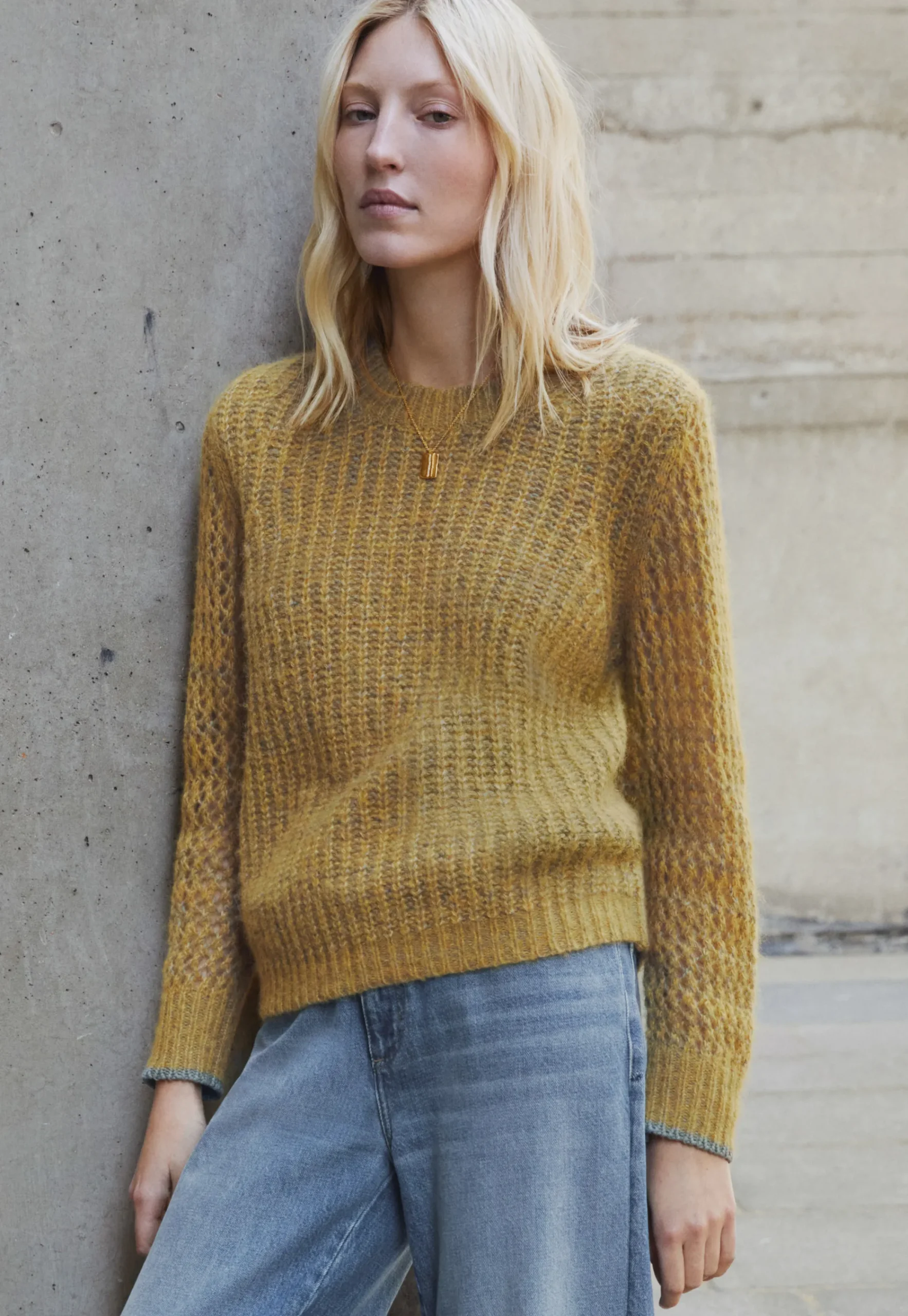Mesh-Sleeve Sweater*Wrap London Online