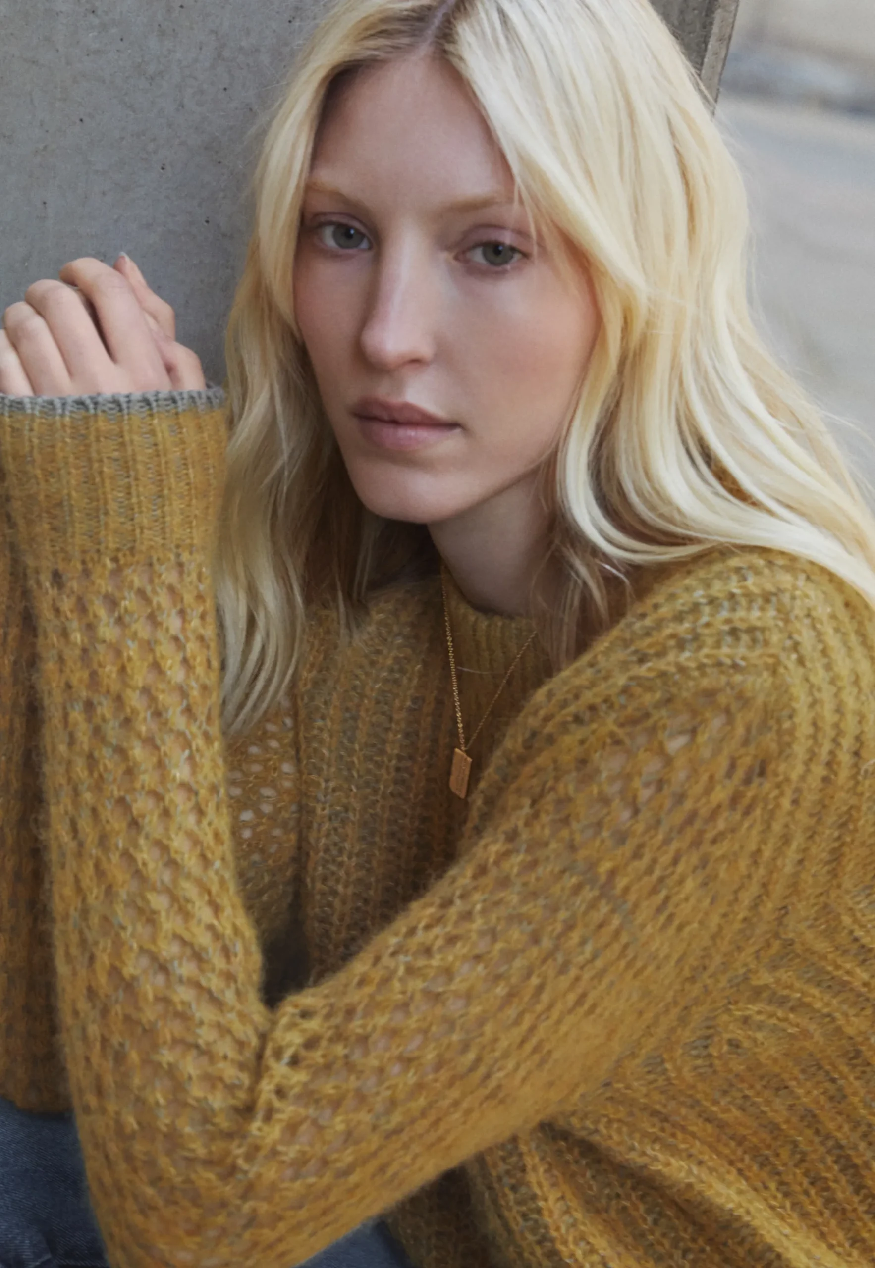 Mesh-Sleeve Sweater*Wrap London Online