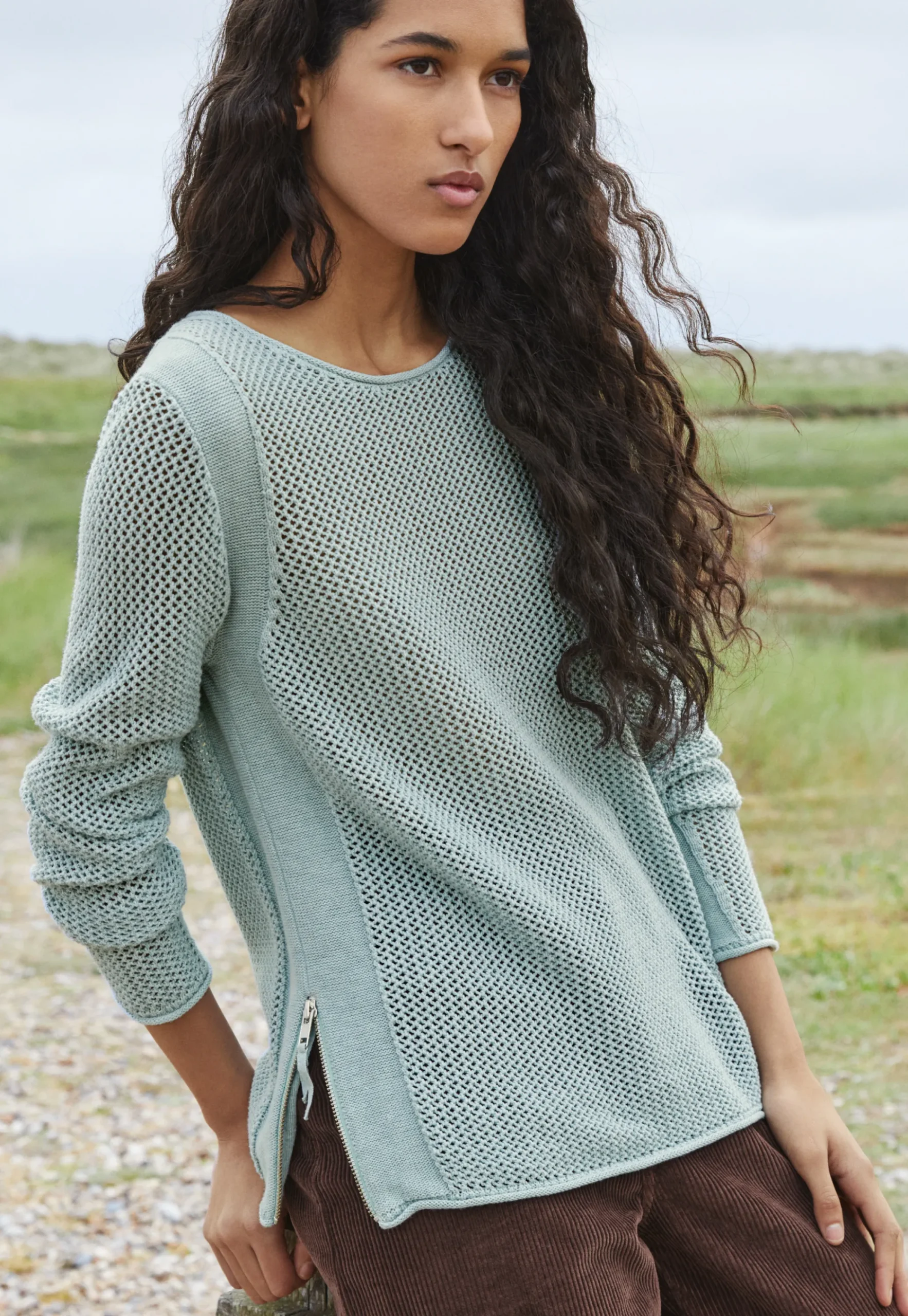 Mesh-Stitch Sweater*Wrap London Discount