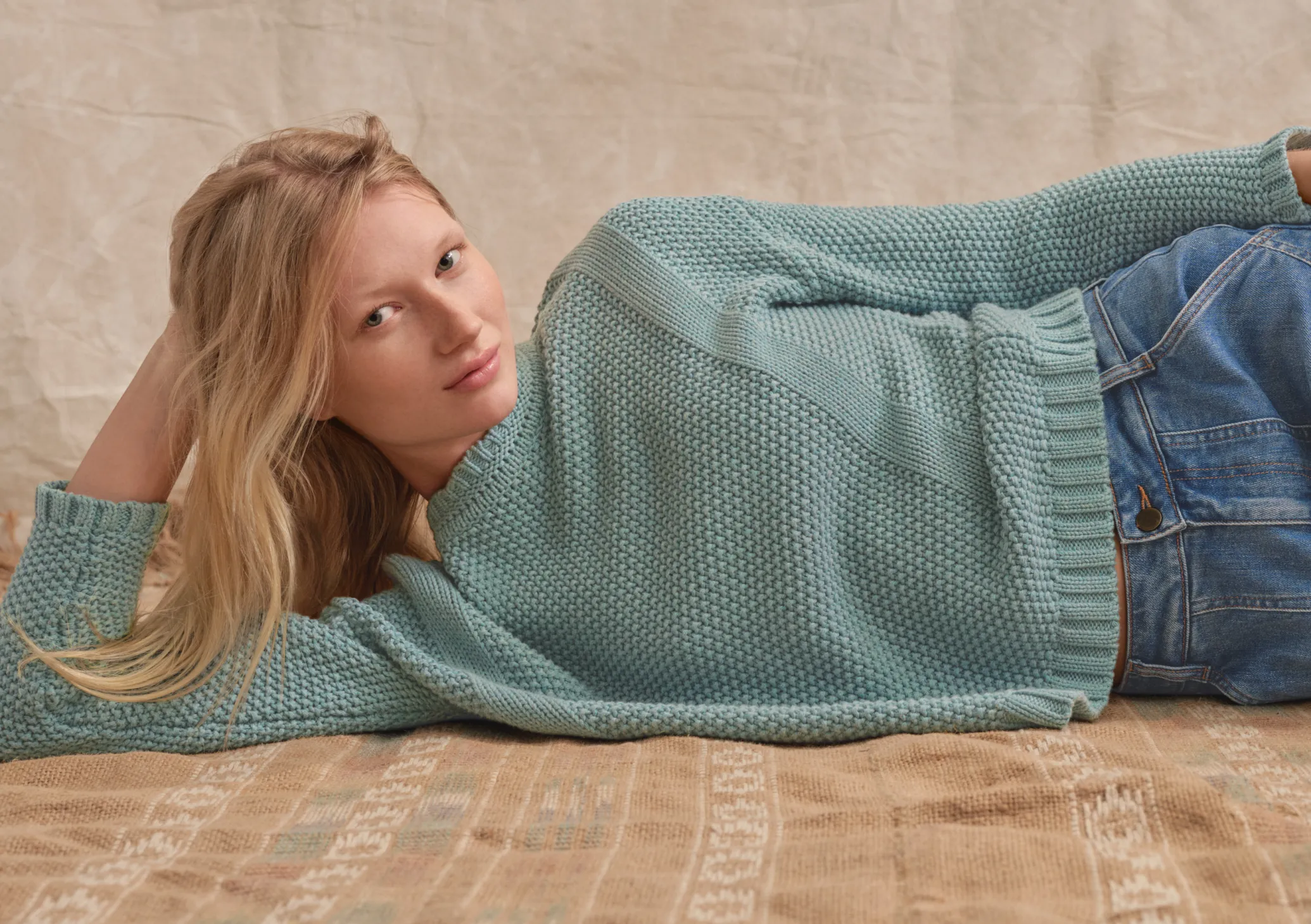 Moss-Stitch Sweater*Wrap London Discount