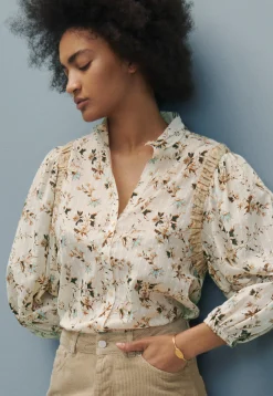 Printed High-Neck Blouse*Wrap London Cheap