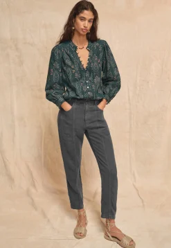 Printed Pleat Detail Blouse*Wrap London Clearance