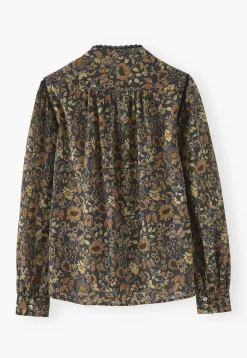 Printed Pleat-Detail Blouse*Wrap London Shop