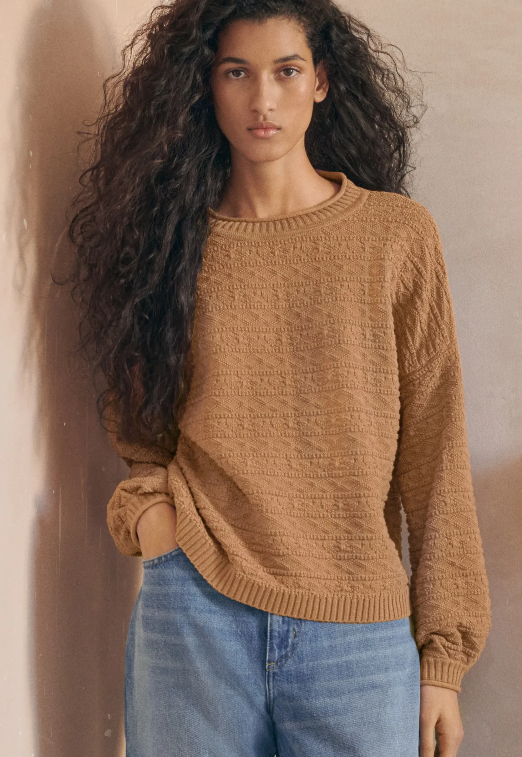 Stitch-Detail Sweater*Wrap London Discount
