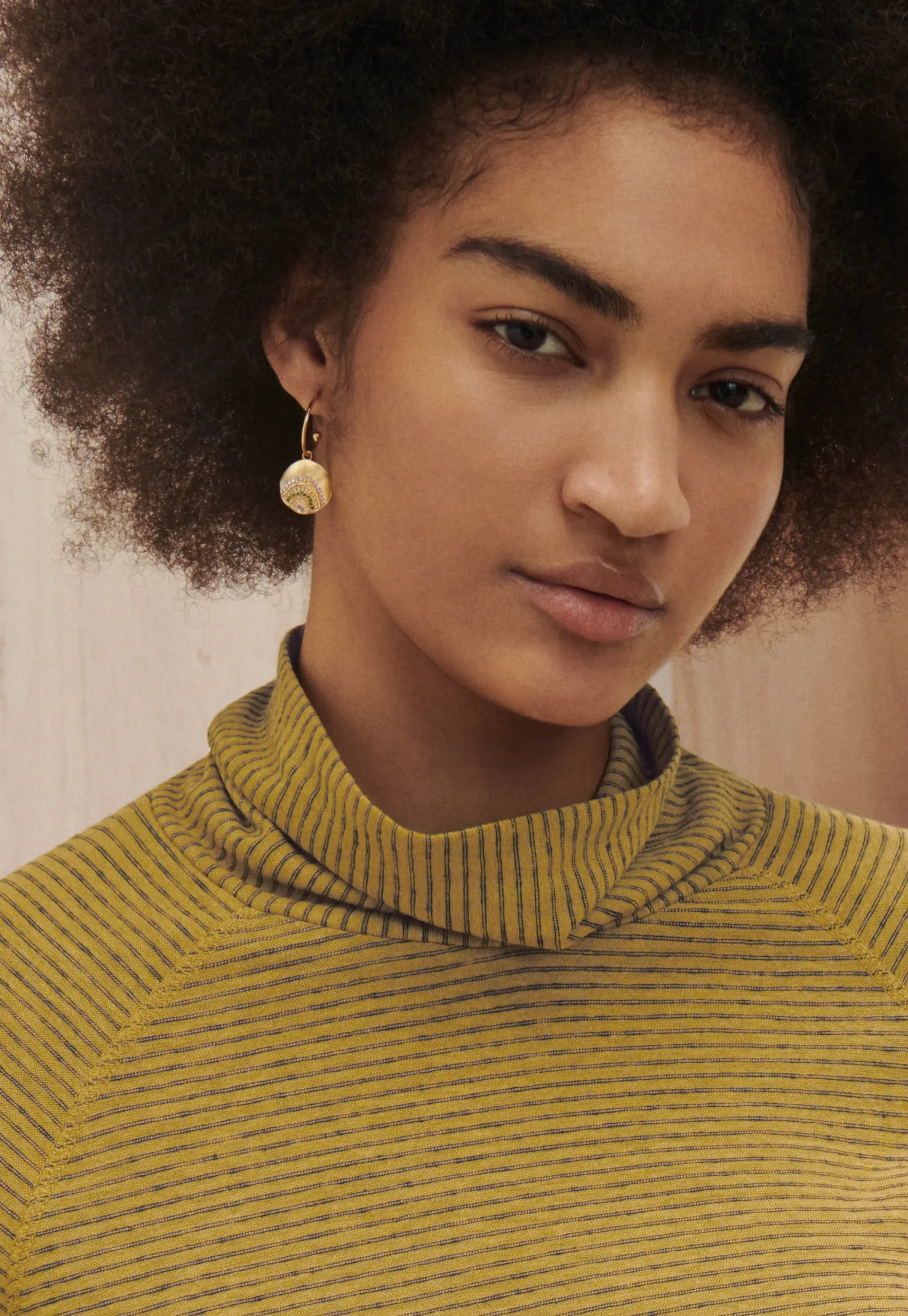 Striped Funnel-Neck Top*Wrap London Store
