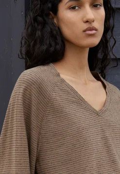 Striped V-Neck Top*Wrap London Cheap