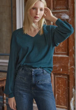 Striped V-Neck Top*Wrap London Outlet