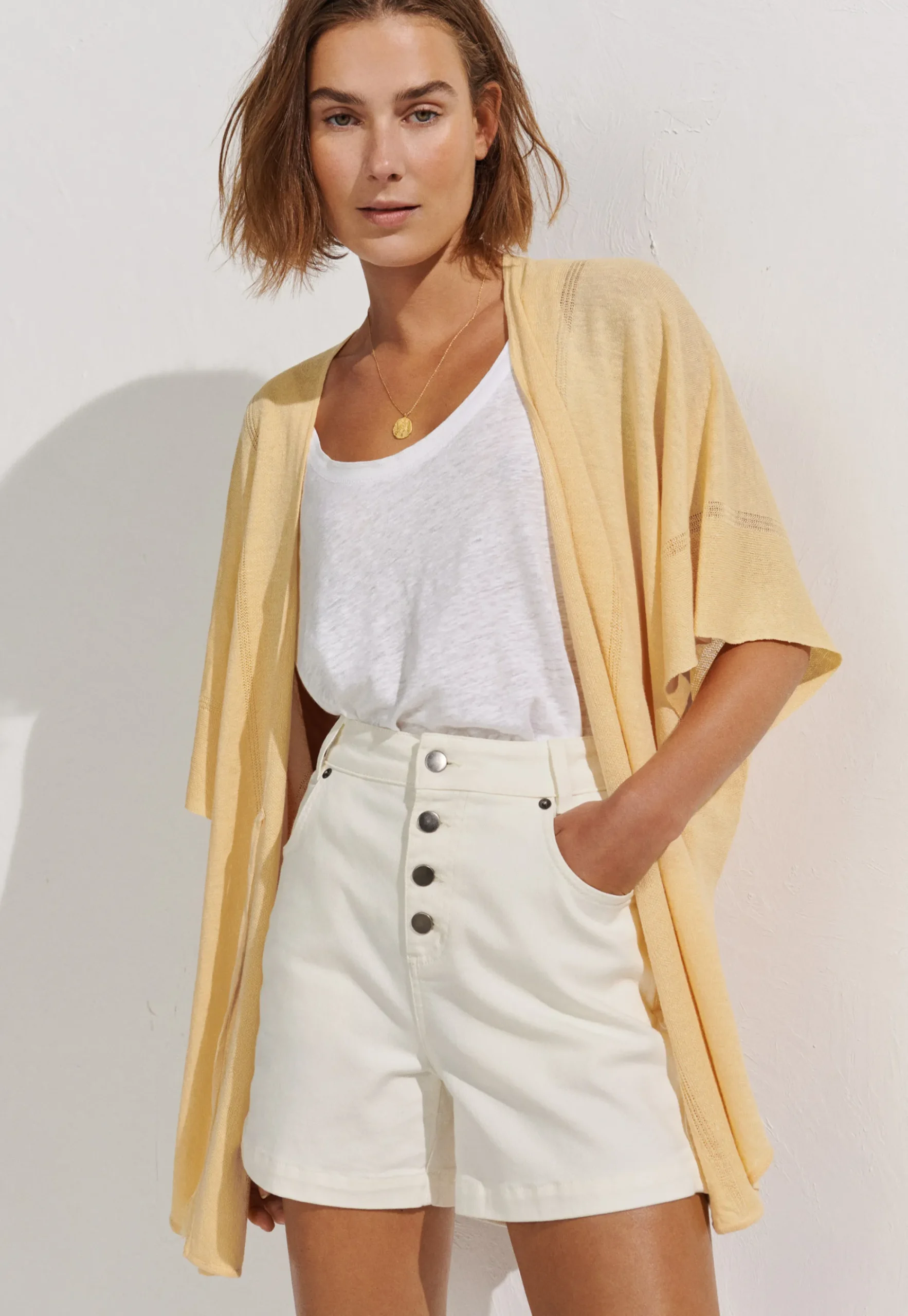 White Denim Shorts*Wrap London Clearance