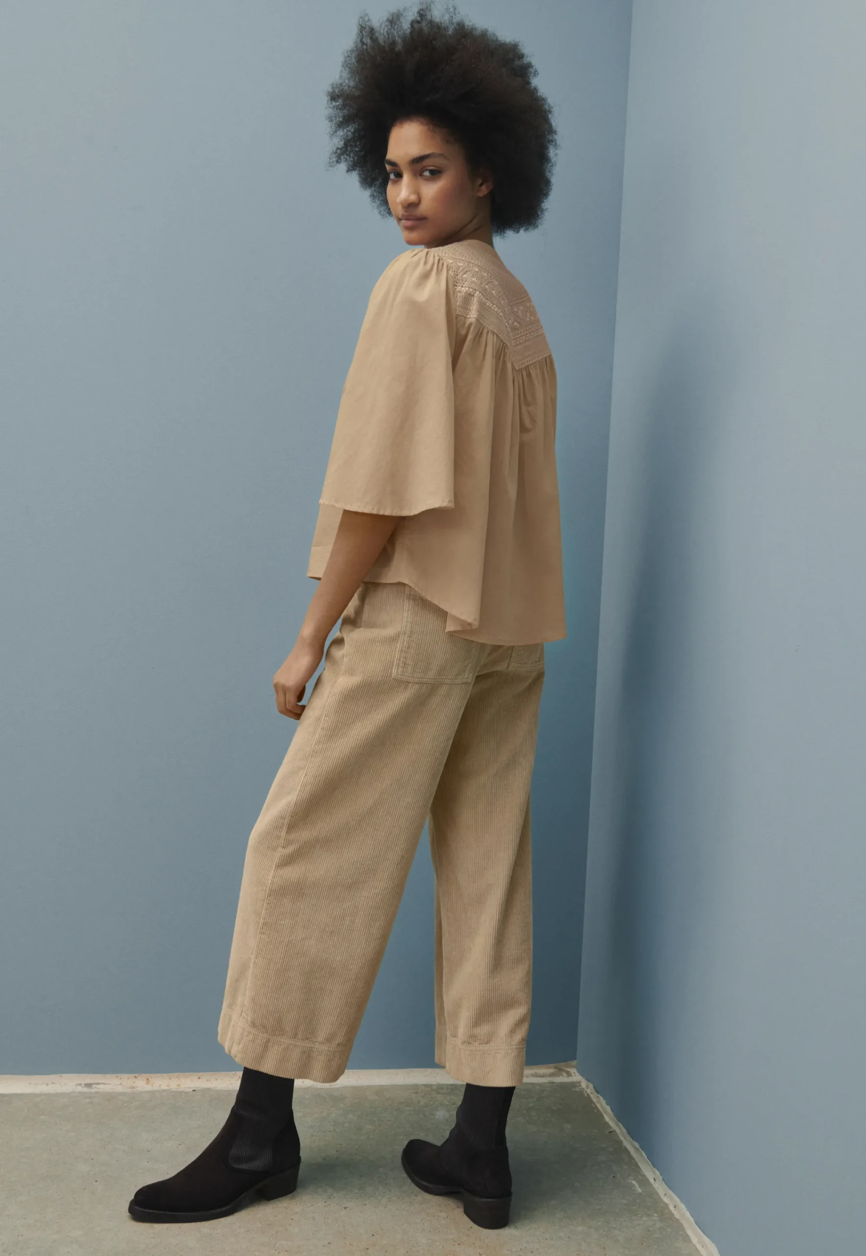 Wide-Leg Cord Trousers*Wrap London Discount